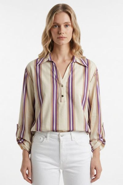 Exquise Exquise Delron Long Sleeve Epaulette Blouse
