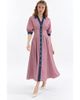Exquise Exquise Denim Trim Raglan Sleeve Pleated Midi Dress - 1