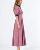 Exquise Exquise Denim Trim Raglan Sleeve Pleated Midi Dress - 2