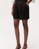 Exquise Exquise Donovan High Waist Pleated Linen Shorts - 3