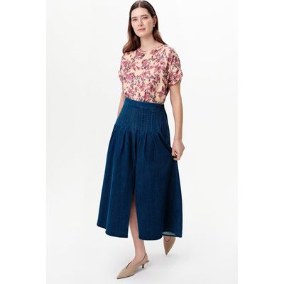 Exquise Exquise Fitted Midi Skirt With Side Slit