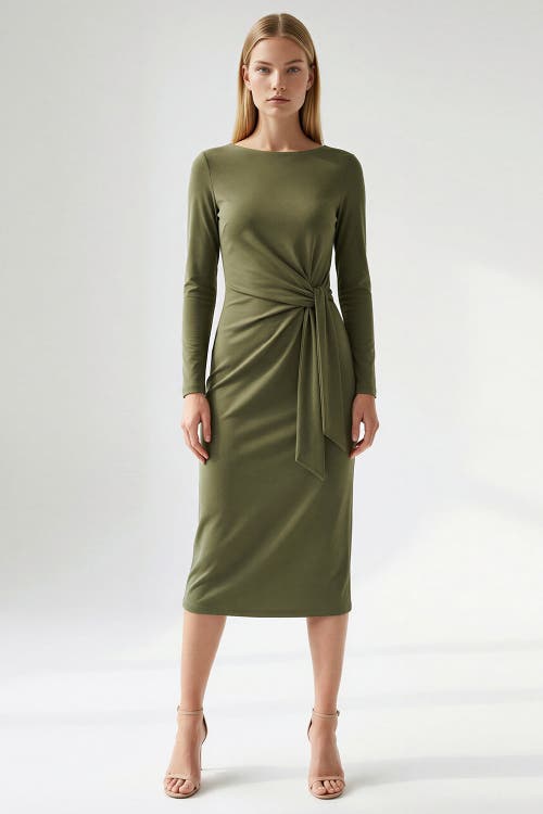 Exquise Exquise Gascon Crew Neck Long Sleeve Knit Midi Dress