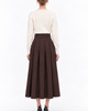 Exquise Exquise High Waist Pleated Midi Skirt With Buckle Belt - 3