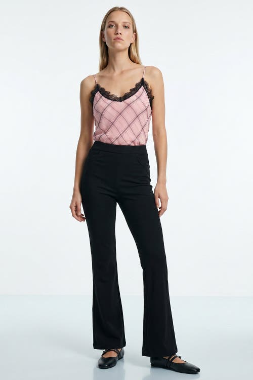Exquise Exquise High Waisted Flared Knit Trousers