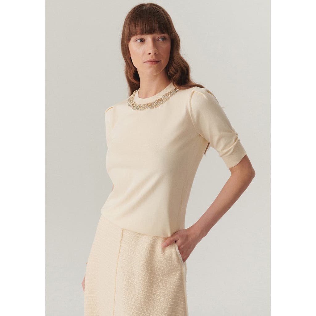 Exquise Exquise Jordyn Embellished Knit Blouse