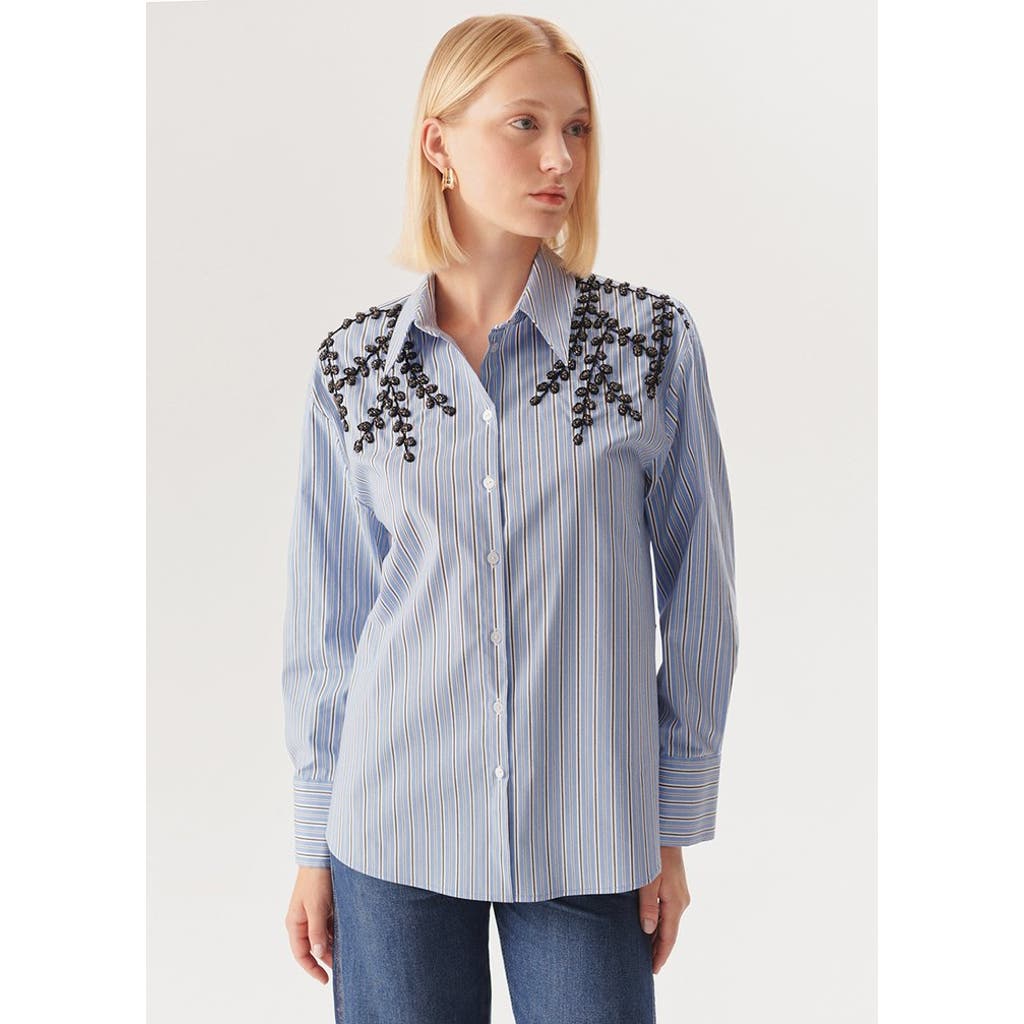 Exquise Exquise Kendall Beaded Long Sleeve Shirt