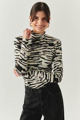 Exquise Exquise Laylani Zebra Print Top