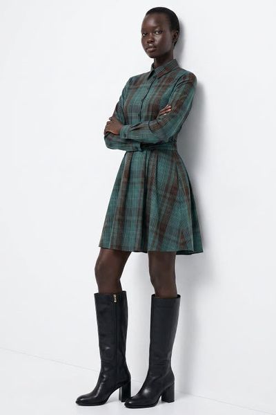 Exquise Exquise Long Sleeve Mini Dress With Waist Detail