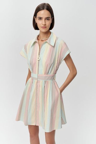 Exquise Exquise Lulu Zippered Pocketed Belted Mini Dress