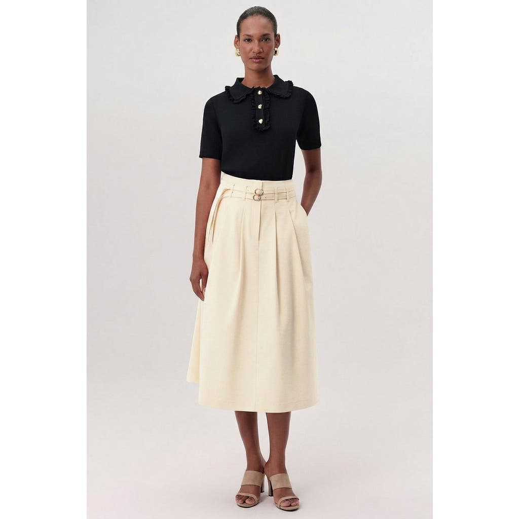 Exquise Exquise Nathalie High Waisted Pleated Midi Skirt