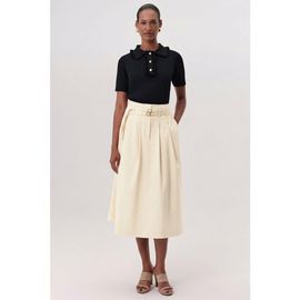 Exquise Exquise Nathalie High Waisted Pleated Midi Skirt