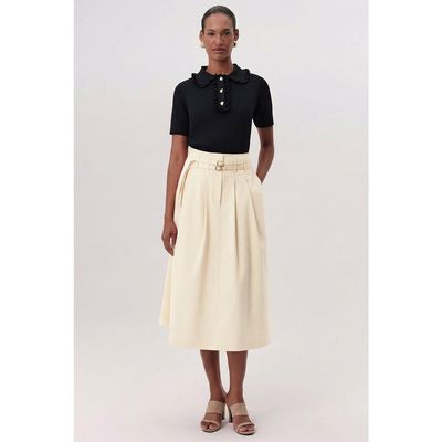 Exquise Exquise Nathalie High Waisted Pleated Midi Skirt