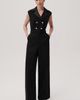 Exquise Exquise Onyx Sleeveless Shirt Collar Jumpsuit - 2