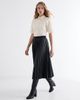 Exquise Exquise Pleated Faux Leather Midi Skirt With Elastic Waist - 1