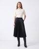 Exquise Exquise Pleated Faux Leather Midi Skirt With Elastic Waist - 2
