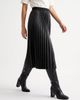 Exquise Exquise Pleated Faux Leather Midi Skirt With Elastic Waist - 3