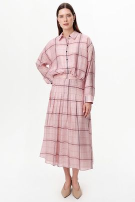 Exquise Exquise Pleated Lined Tencel Blend Midi Skirt