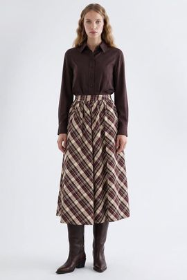 Exquise Exquise Pleated Midi Skirt With Pockets