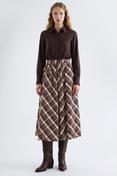 Exquise Exquise Pleated Midi Skirt With Pockets