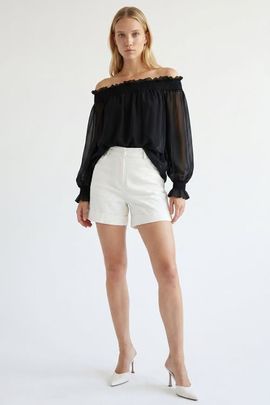 Exquise Exquise Pocketed Button Front Denim Shorts