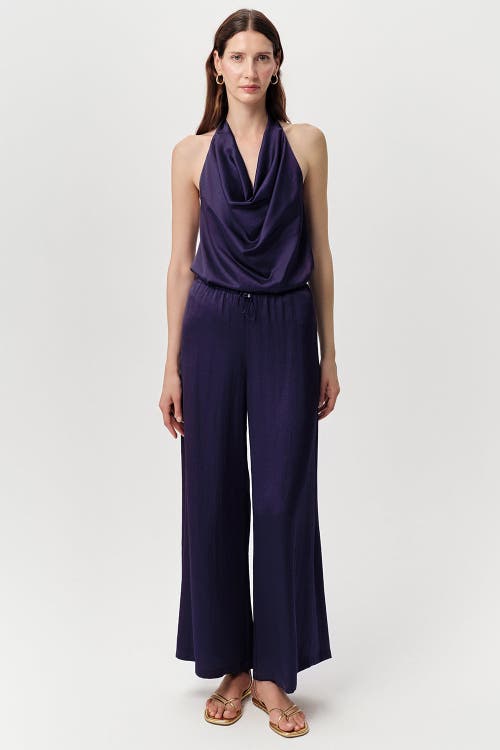 Exquise Exquise Queen Drawstring Waist Wide Leg Satin Pants
