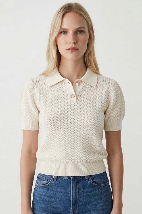 Exquise Exquise Rachael Polo Short Sleeve Knit Blouse