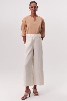Exquise Exquise Rebecca High Rise Zippered Wide Leg Pants
