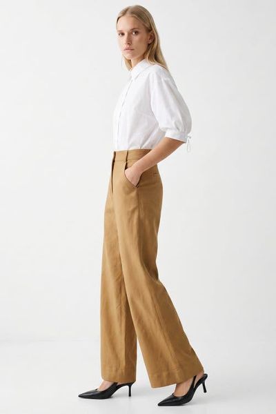 Exquise Exquise Sienna High Waisted Wide Leg Linen Pants