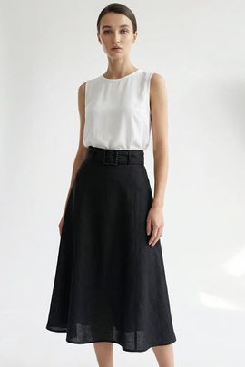 Exquise Exquise Skyler Midi Linen Skirt