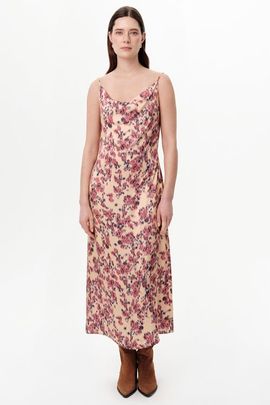 Exquise Exquise Strappy Cowl Neck Satin Midi Dress