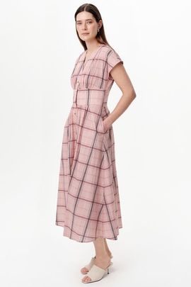 Exquise Exquise V Neck Sleeveless Midi Dress With Shirred Waist
