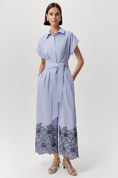 Exquise Exquise Zoie Short Sleeve Button Belted Jumpsuit