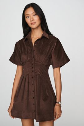 Exquise Tobie Corduroy Mini Shirtdress