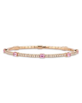 Extensible Extensible 18K Rose Gold Pink Sapphire & Diamond Stretch Tennis Bracelet
