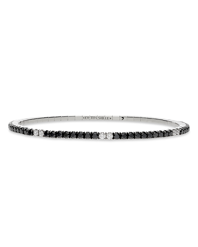 Extensible Extensible 18K White Gold Black & White Diamond Stretch Tennis Bracelet
