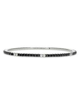 Extensible Extensible 18K White Gold Black & White Diamond Stretch Tennis Bracelet
