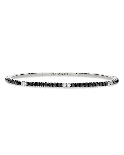 Extensible Extensible 18K White Gold Black & White Diamond Stretch Tennis Bracelet