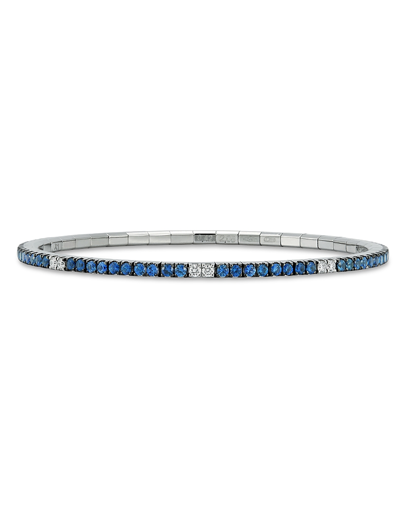 Extensible Extensible 18K White Gold Sapphire & Diamond Stretch Tennis Bracelet