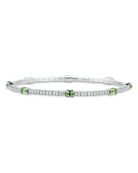 Extensible Extensible 18K White Gold Tsavorite & Diamond Stretch Tennis Bracelet