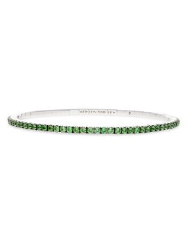 Extensible Extensible 18K White Gold Tsavorite Stretch Tennis Bracelet