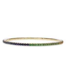Extensible Extensible 18K Yellow Gold Rainbow Sapphire Stretch Tennis Bracelet