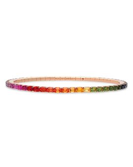 Extensible Extensible Rainbow Sapphire Stretch Tennis Bracelet