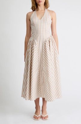 Extro & Vert Extro & Vert Elodie Gingham Halter Dress
