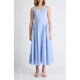 Extro & Vert Extro & Vert Elodie Gingham Halter Midi Dress