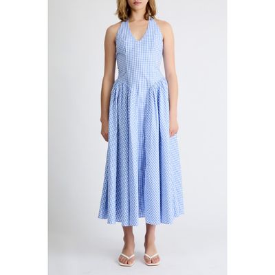 Extro & Vert Extro & Vert Elodie Gingham Halter Midi Dress
