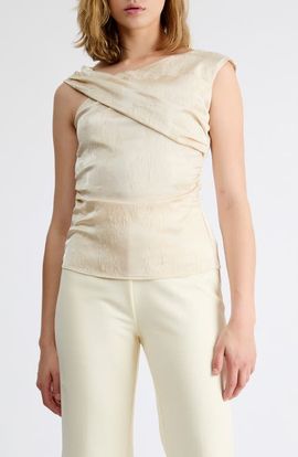 Extro & Vert Extro & Vert Isla Satin Asymmetric Neck Top