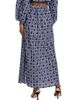 Eywasouls Malibu Women's Jewel Floral/Gingham Cotton A-Line Maxi Skirt - 5