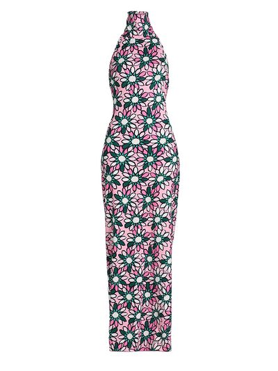 Eywasouls Malibu Women's Montana Floral Jersey Halterneck Maxi Dress
