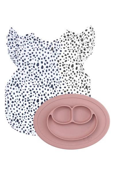 ezpz ezpz x BapronBaby Blush Dot Flutter Bapron & Mini Mat Bundle 