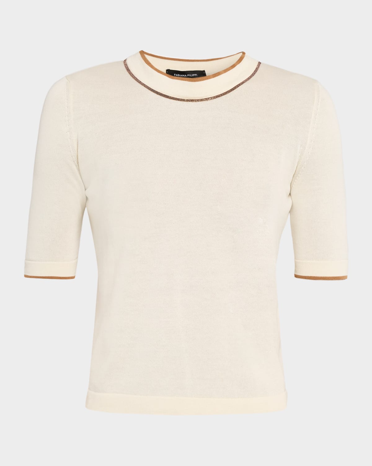 FABIANA FILIPPI Contrast-Trim Cotton Knit Sweater